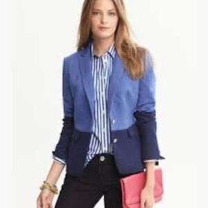 Banana Republic Blue Two-Tone Blazer